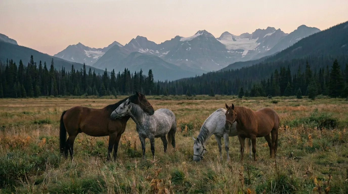 Chevaux en liberté, Les Écuries de l'Envers, Haute-Savoie